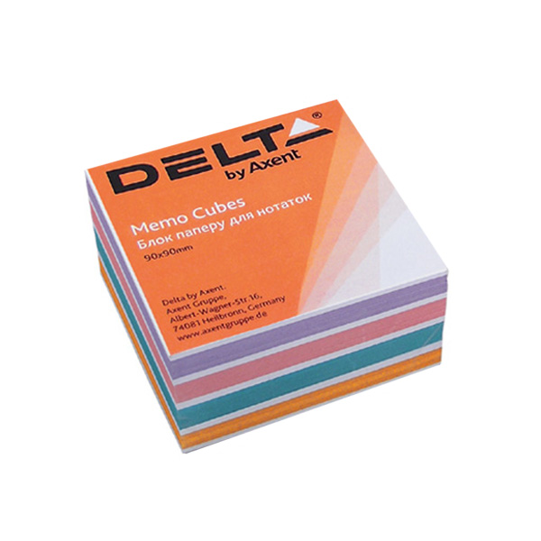 Бумага Delta D8024 “Color” для заметок, 90х90х30 мм, проклееная