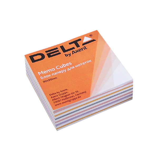 Бумага Delta D8014 “Mix” для заметок, 90х90х30 мм, проклееная