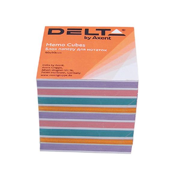 Бумага Delta D8025 “Color” для заметок, 90х90х80 мм, непроклееная