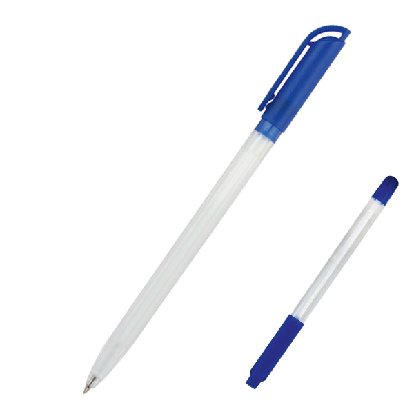 Ручка масляная Delta DB2023, синий 0,7мм, прозрачный корпус