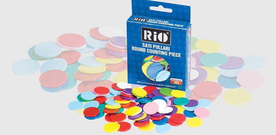 круглые пластмассовые штучки для счета безопасно для детей "RIO"  разных цветов