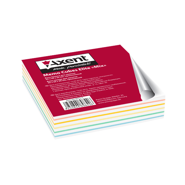 Бумага Axent “Mix” 8015-A для заметок, 90х90х20 мм, проклееная