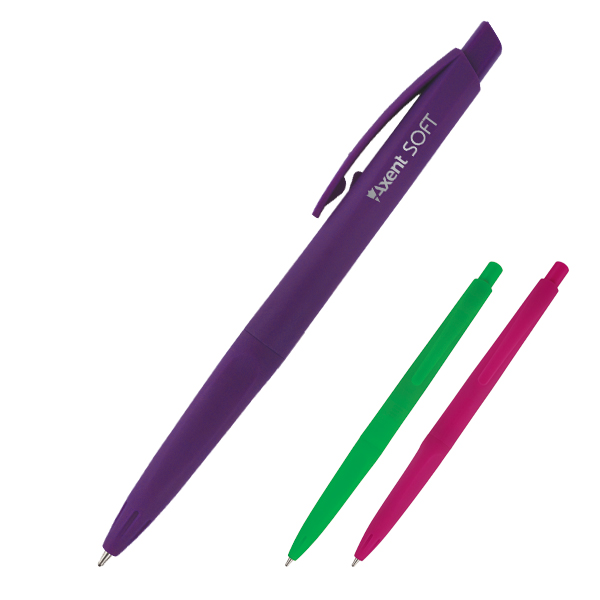 Ручка масляная Axent Soft, синий 0,7мм, цветной корпус