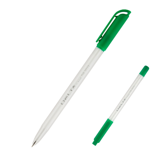 Ручка масляная DB2023, синяя, 0.7 мм, прозрачный корпус