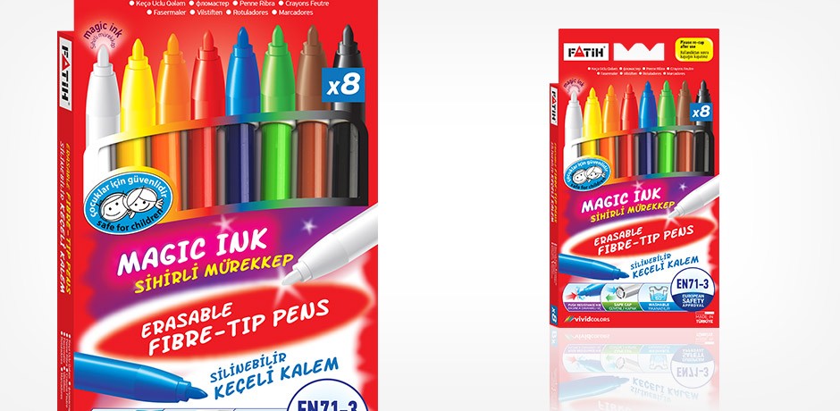 фломастер стирающий, "FATIH" MAGIC INK (Erasable Fibretip Pens), 8 цветов