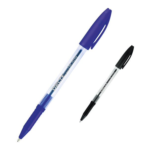 Ручка шариковая Delta DB 2039, синий 0,7мм, прозрачный корпус