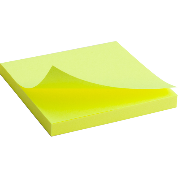 Блок бумаги Axent 2414-11-A с липким слоем, 75x75 мм, 80 листов, неоновый желтый