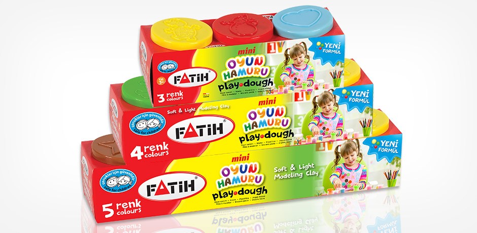 Пластилин 3,4 и 5 цветов, "FATIH" MINI - Soft & light modeling clay, для детей старших 3 лет, безопасно - 