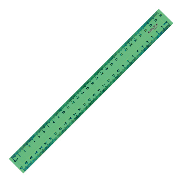 Линейка пластиковая Delta, 30 см, зеленая