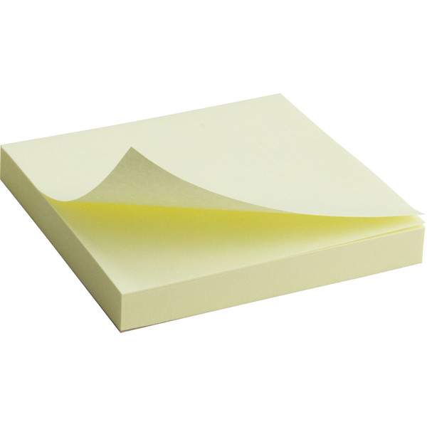 Блок бумаги Axent 2314-01-A с липким слоем 75x75 мм, 100 листов, желтый