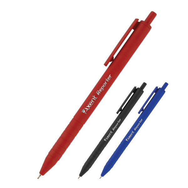 Ручка масляная Axent автоматическая Reporter, синий 0,7мм