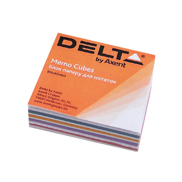 Бумага Delta D8011 Mix для заметок, 80х80х20 мм, непроклееная