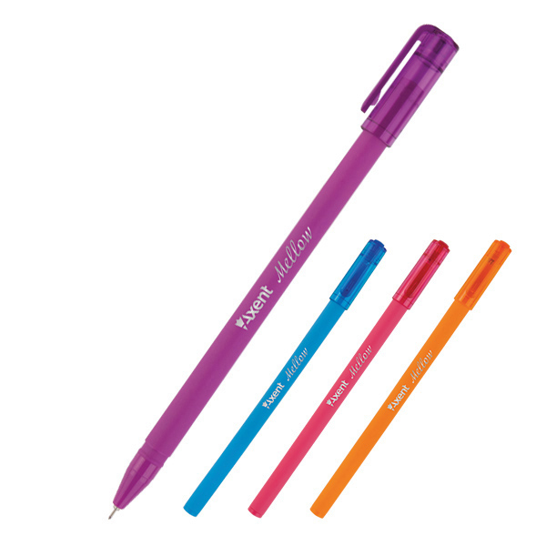 Ручка масляная Axent Mellow, синий 0,7мм, цветной корпус