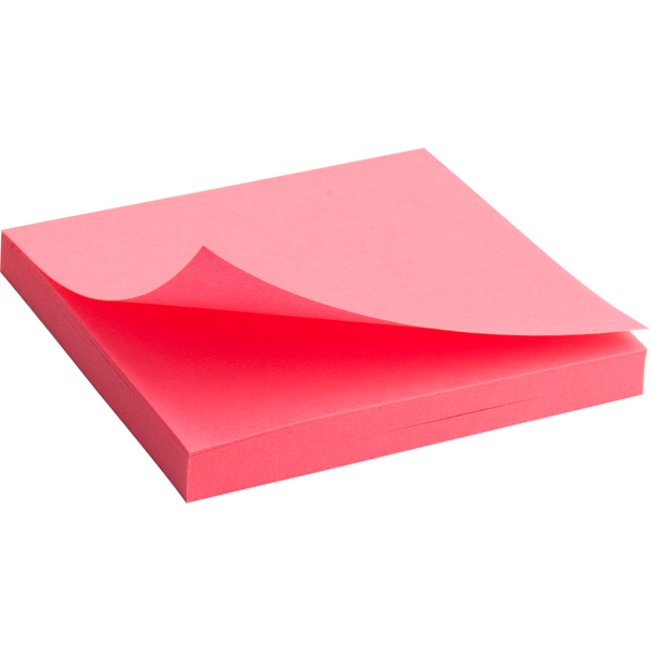 Блок бумаги Axent 2414-13-A с липким слоем, 75x75 мм, 80 листов, неоновый розовый