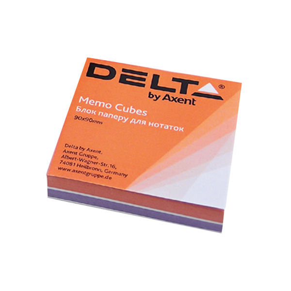 Бумага Delta D8022 “Color” для заметок, 80х80х20 мм, проклееная