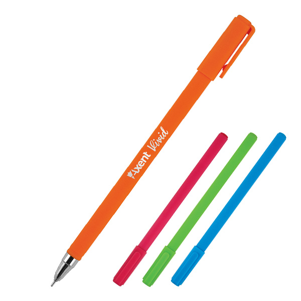 Ручка гелевая Axent Vivid, синий 0,5 мм, разноцветный корпус