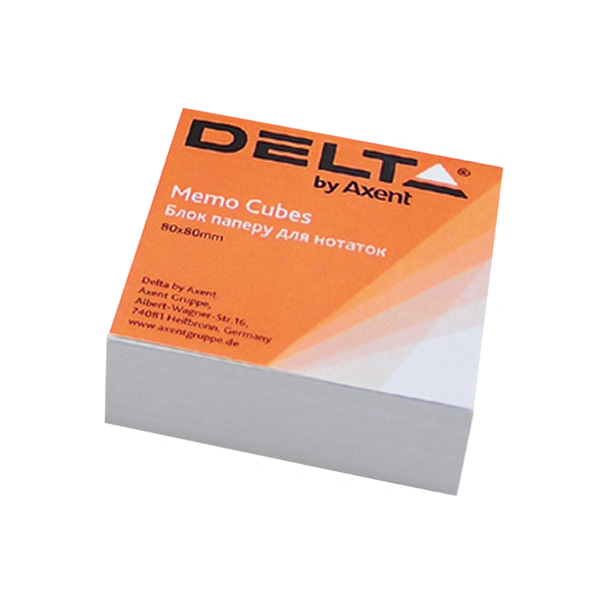 Бумага Delta D8001 для заметок, 80х80х20 мм, непроклееная